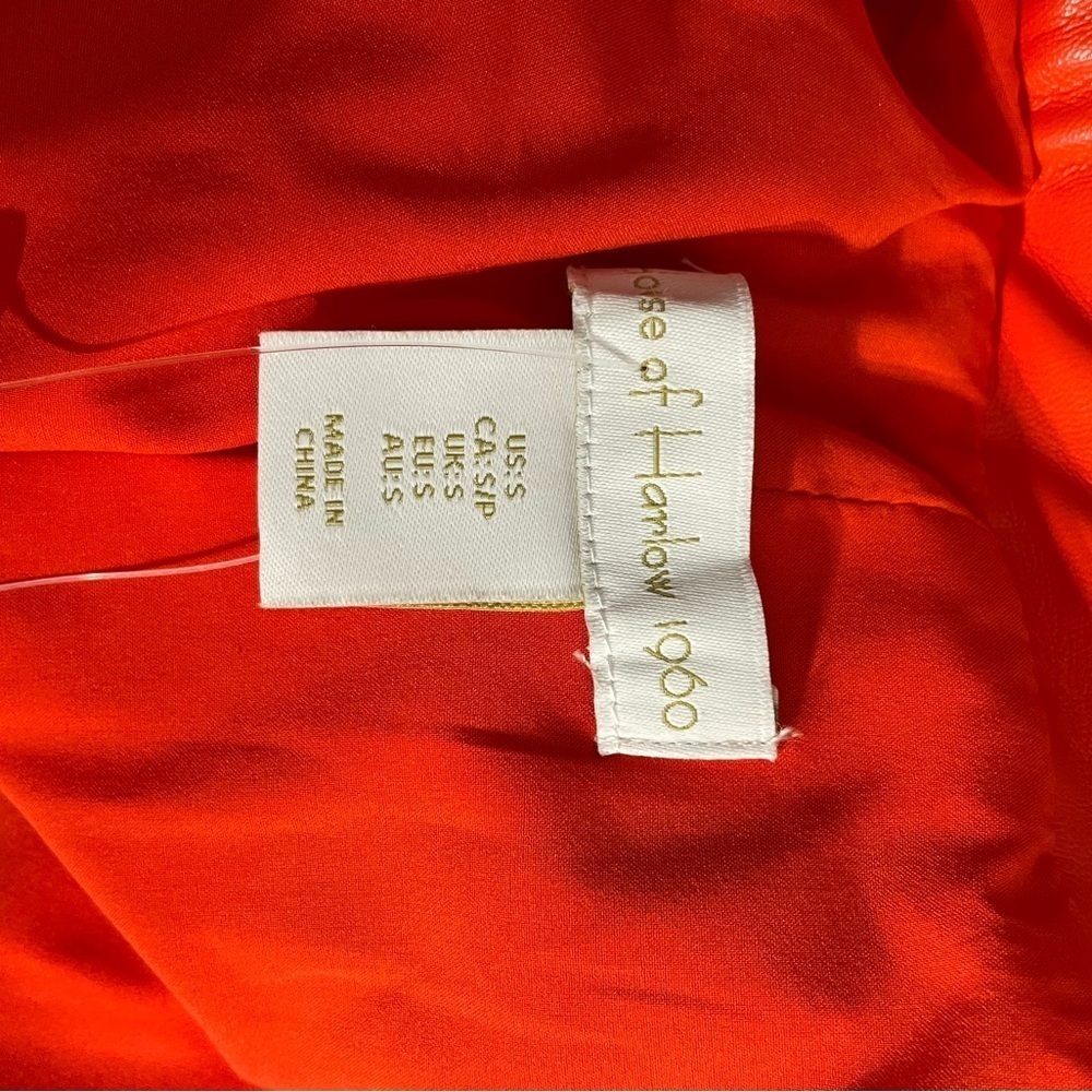 House of Harlow orange faux leather blazer jacket oversized NWT - Picture 12 of 12